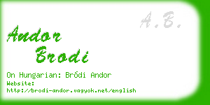 andor brodi business card